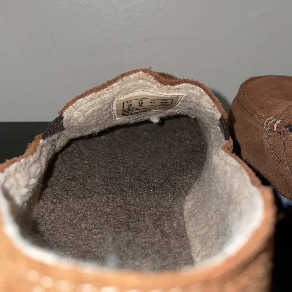 Clarks Mens 13 Gorwin Step Suede Slip On Loafers‎ Shoes Tac System Moc Brown Fur